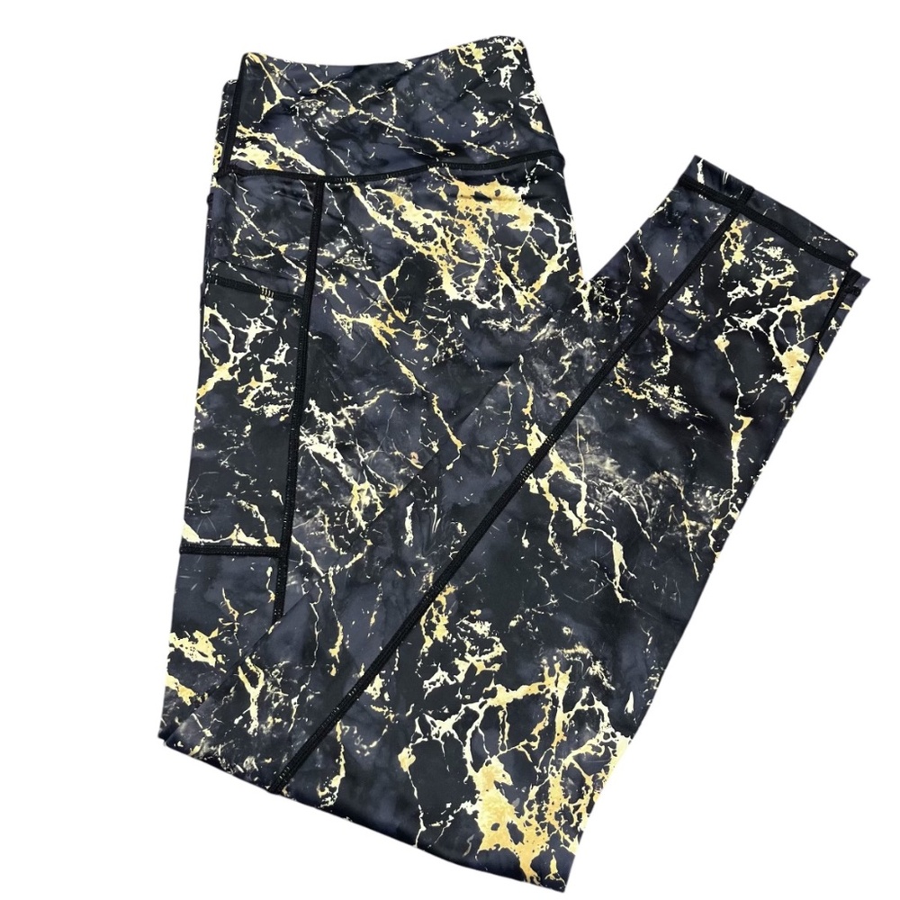 CVG Constantly Varied Gear Gold Marble Full Length Leggings